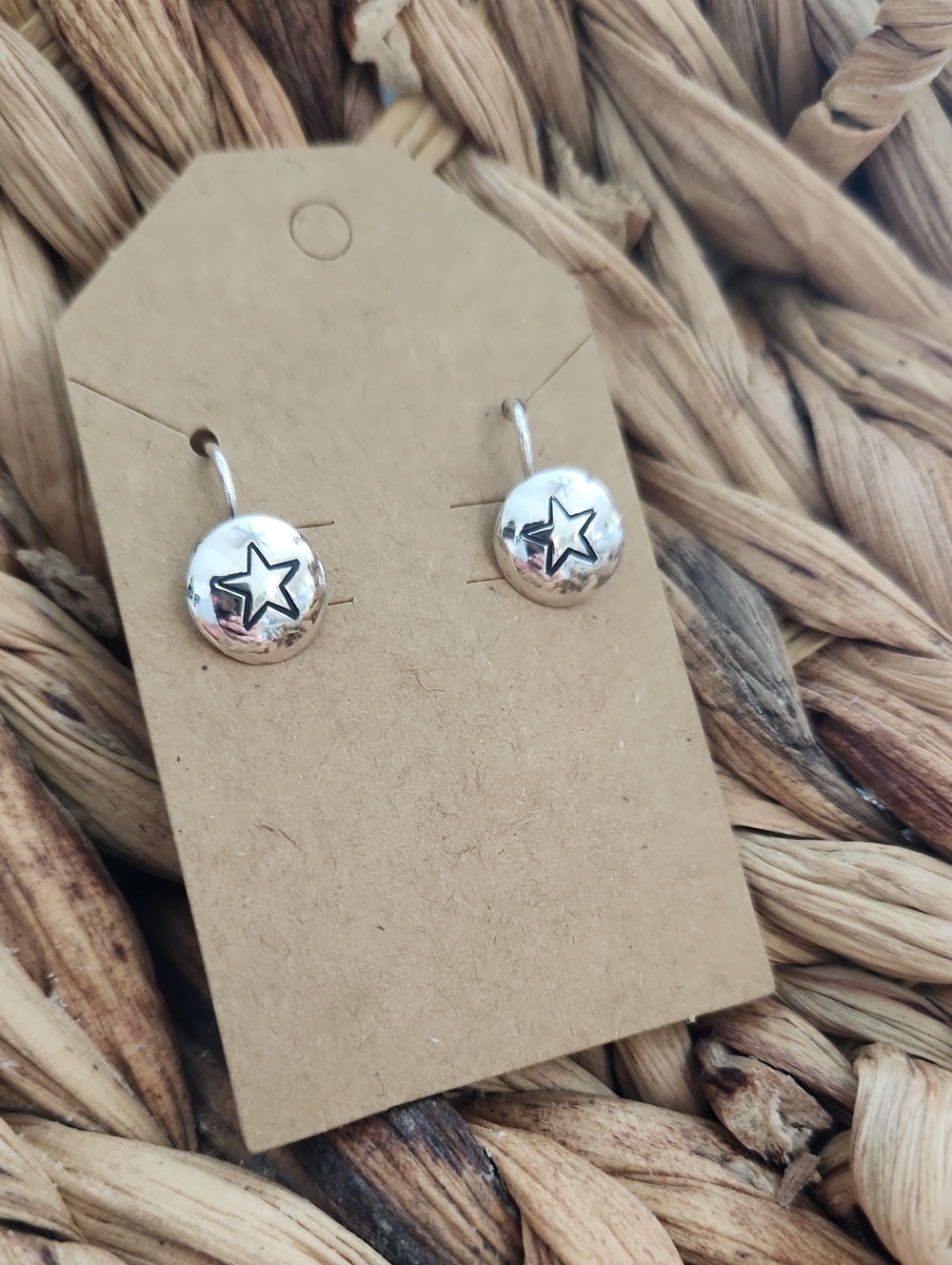 Sterling Silver Handmade Star Drop Earrings